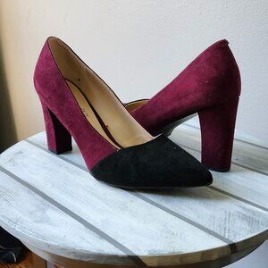 Liz Claiborne Agnes Designer Pumps 3.5" Heels Merlot/Black Size 11 Wide NIB